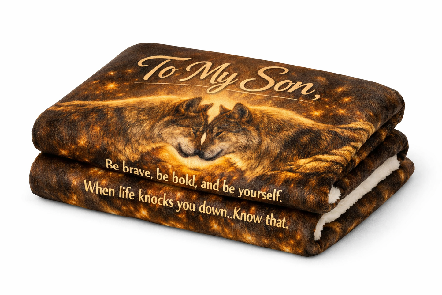To My Son – Premium Twin Velvet Blanket (60x80) | Wolf Edition