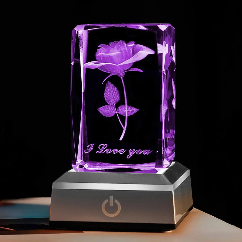 3D Rose LED Night Light – Romantic Home Decor Gift