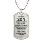 To My Son Dog Tag Necklace – Meaningful Gift with Optional Engraving