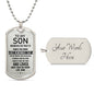 To My Son Dog Tag Necklace – Meaningful Gift with Optional Engraving