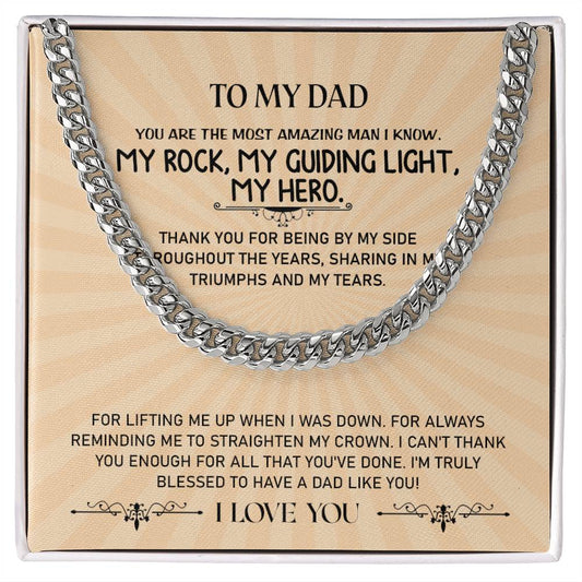 To My Dad Cuban Link Chain – Meaningful Gift for Father with Message Card