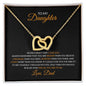 To My Daughter Interlocking Hearts Necklace – Meaningful Gift with CZ Crystals