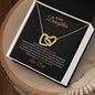 To My Daughter Interlocking Hearts Necklace – Meaningful Gift with CZ Crystals