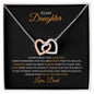 To My Daughter Interlocking Hearts Necklace – Meaningful Gift with CZ Crystals