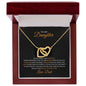 To My Daughter Interlocking Hearts Necklace – Meaningful Gift with CZ Crystals
