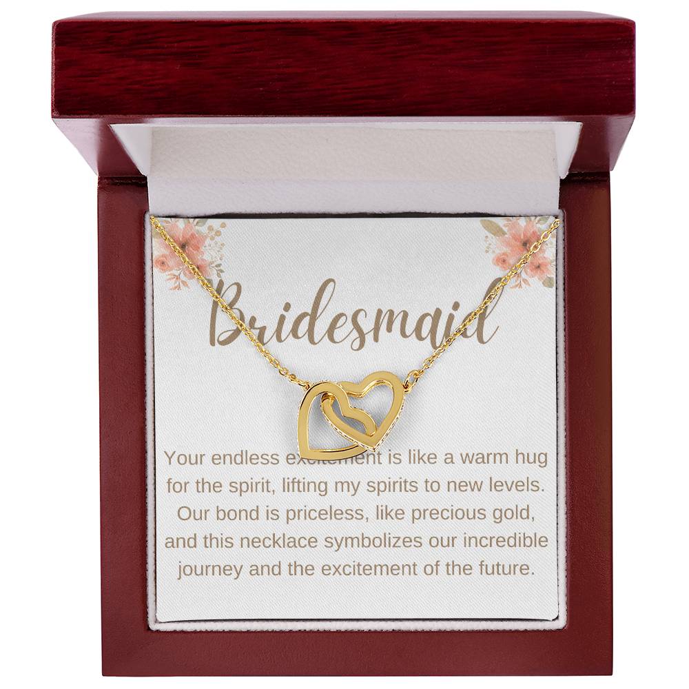Bridesmaid Heart to Heart Necklace – Wedding Gift with CZ Crystals