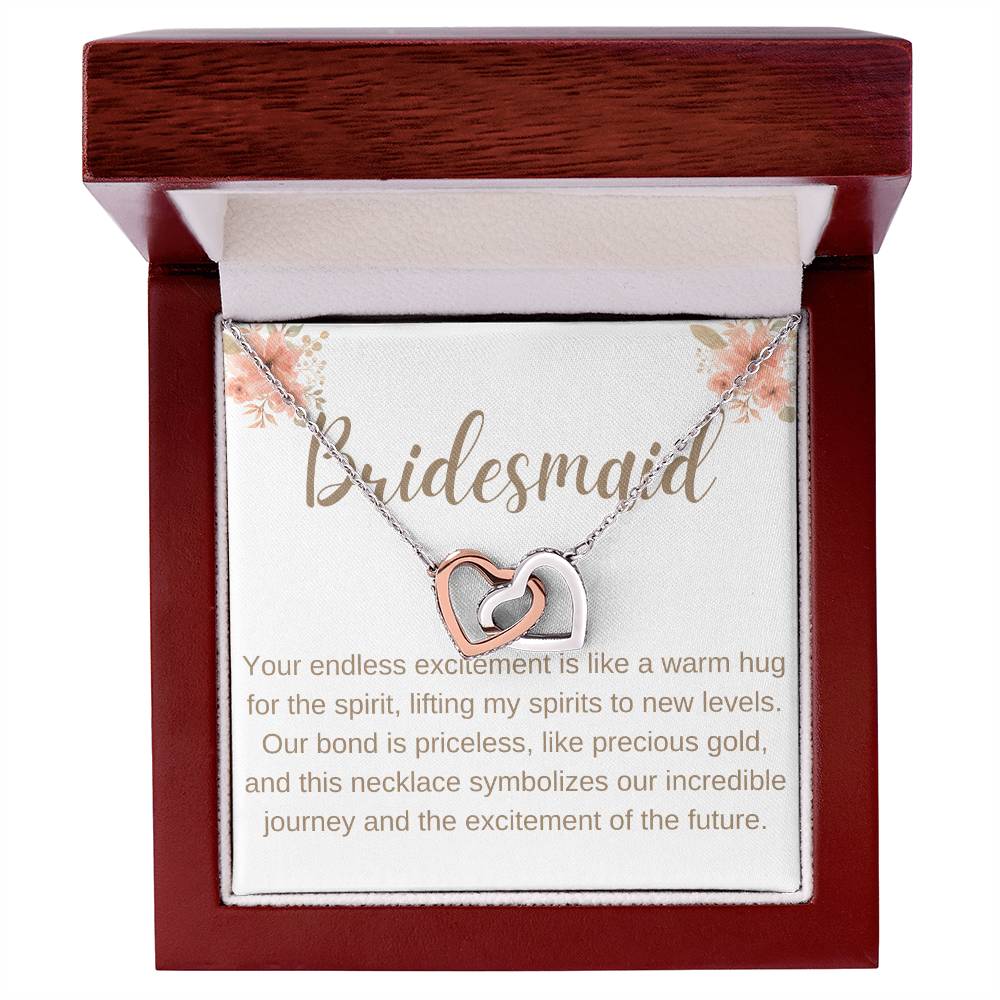 Bridesmaid Heart to Heart Necklace – Wedding Gift with CZ Crystals