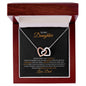 To My Daughter Interlocking Hearts Necklace – Meaningful Gift with CZ Crystals