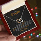 To My Daughter Interlocking Hearts Necklace – Meaningful Gift with CZ Crystals