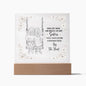 For Sister Square Acrylic Plaque – Meaningful Gift with Optional LED Base