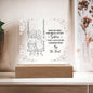 For Sister Square Acrylic Plaque – Meaningful Gift with Optional LED Base