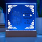 For Sister Square Acrylic Plaque – Meaningful Gift with Optional LED Base