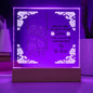 For Sister Square Acrylic Plaque – Meaningful Gift with Optional LED Base