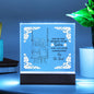For Sister Square Acrylic Plaque – Meaningful Gift with Optional LED Base