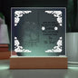 For Sister Square Acrylic Plaque – Meaningful Gift with Optional LED Base