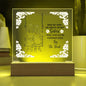 For Sister Square Acrylic Plaque – Meaningful Gift with Optional LED Base