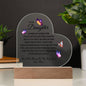 To My Daughter Printed Heart Acrylic Plaque – Meaningful Gift with Optional LED Base