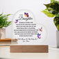 To My Daughter Printed Heart Acrylic Plaque – Meaningful Gift with Optional LED Base
