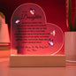To My Daughter Printed Heart Acrylic Plaque – Meaningful Gift with Optional LED Base