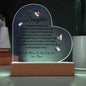 To My Daughter Printed Heart Acrylic Plaque – Meaningful Gift with Optional LED Base